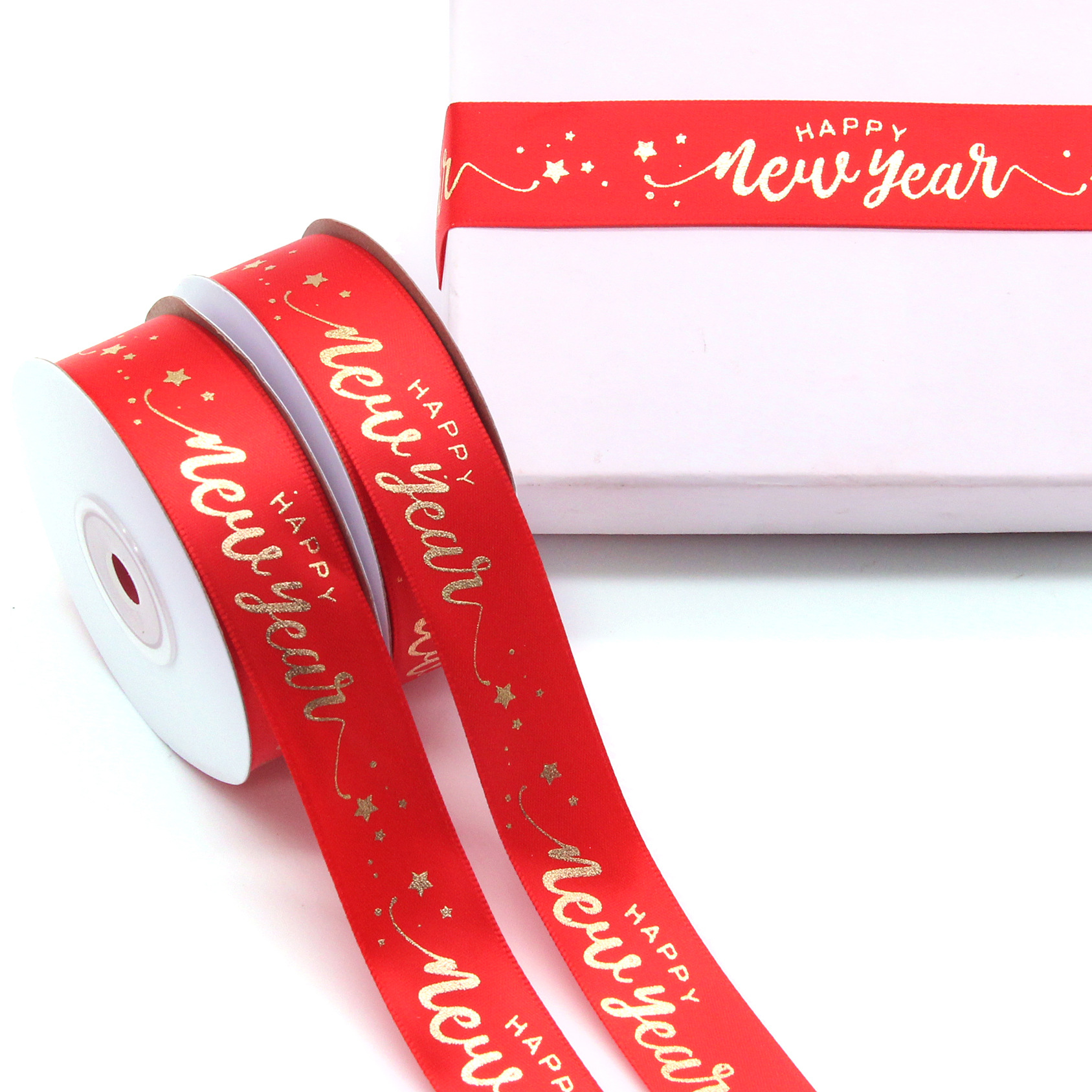 Tianyi Mei 2cm en Stock Año Nuevo cinta de impresión 2024 Feliz Año Nuevo cinta festiva roja