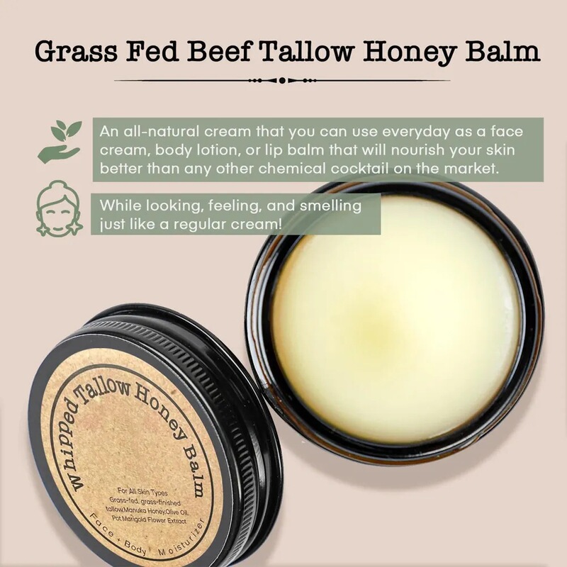 跨境爆款牛脂蜂蜜润肤膏Whipped Tallow Honey Balm 肌肤保湿霜|undefined
