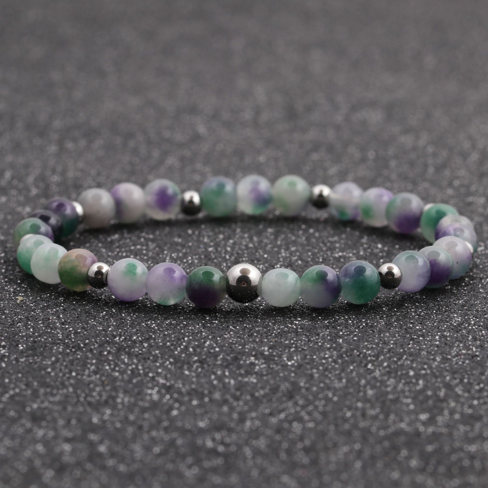 Europa y los Estados Unidos transfronterizos 6MM ojo de tigre ágata línea elástica cuentas pulseras pulseras granada brazalete de regalo para hombres y mujeres