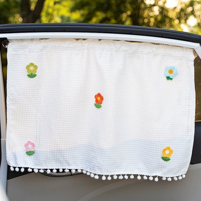 Car curtains – block baby car interior shading - five-sunflowers-2-curtains