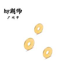 14K包金隔片18K银白金保色超薄平面扁车轮隔片 diy饰品配件铜垫片