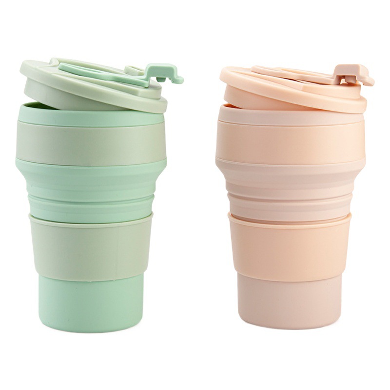 Punto de suministro directo portátil plegable taza de agua creativa enjuague bucal de silicona viaje plegable taza de turismo al aire libre taza telescópica
