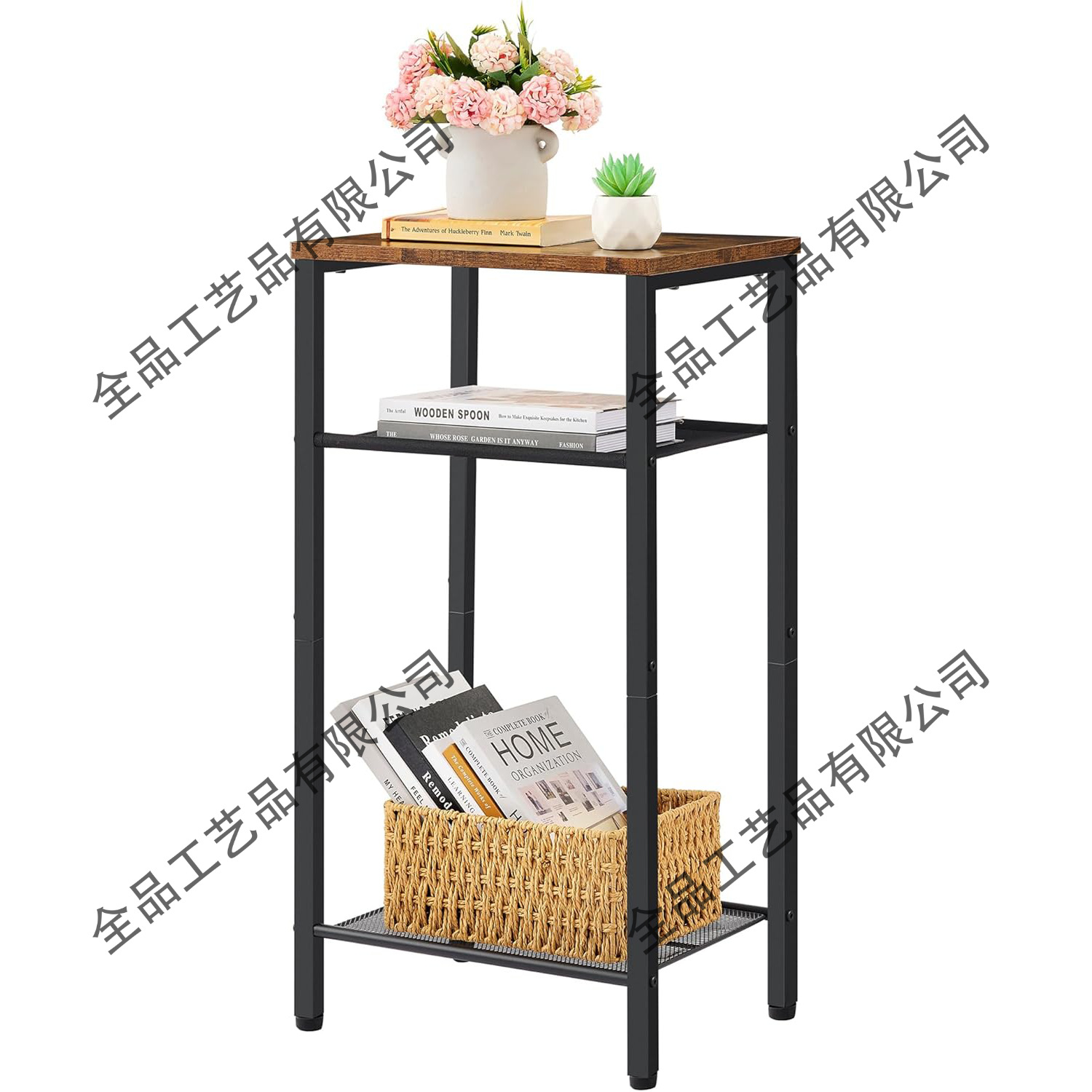 Mesa de cierre de metal, mesa de sofá, mesa lateral, mesa de exhibición, adecuada para pasillo, dormitorio, sala de estar, vestíbulo