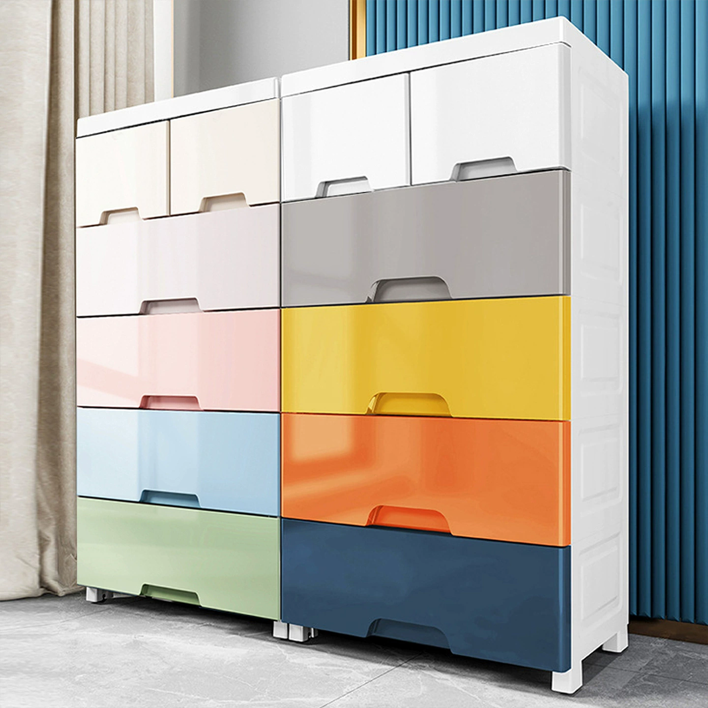 Широкий шкаф для хранения с ящиками, 52-60 см, пластиковый шкаф, увеличенная версия, популярный шкаф для трансграничного экспорта, оптом со склада.