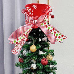 クロスボーダー爆発クリスマス装飾クリスマスツリーのトップキャップ圧縮折り畳み可能なキャンディーリボンクリスマスツリーのトップ星