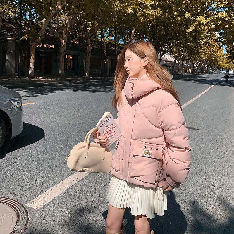 Algodón de pluma, ropa de algodón para mujeres cortas 2025, nuevos estudiantes coreanos encapuchados, chaquetas de algodón para estudiantes pequeños, ropa de pan image 10
