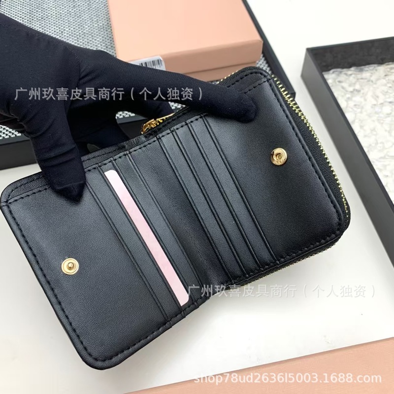 新款真皮褶皱对折钱包女士清新甜美钱夹大容量多卡拉女包潮流女包|undefined