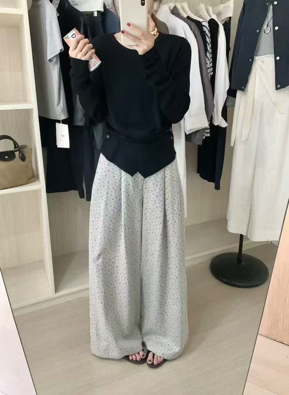 条纹长袖针织衫秋装女款2025年新款早秋韩系氛围感穿搭上衣设计感|undefined