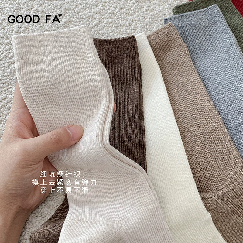 GOODFA 2023 осень-зима футбольные танцевальные икры носки хлопковые базовые тонкие ниточные чулки 23145