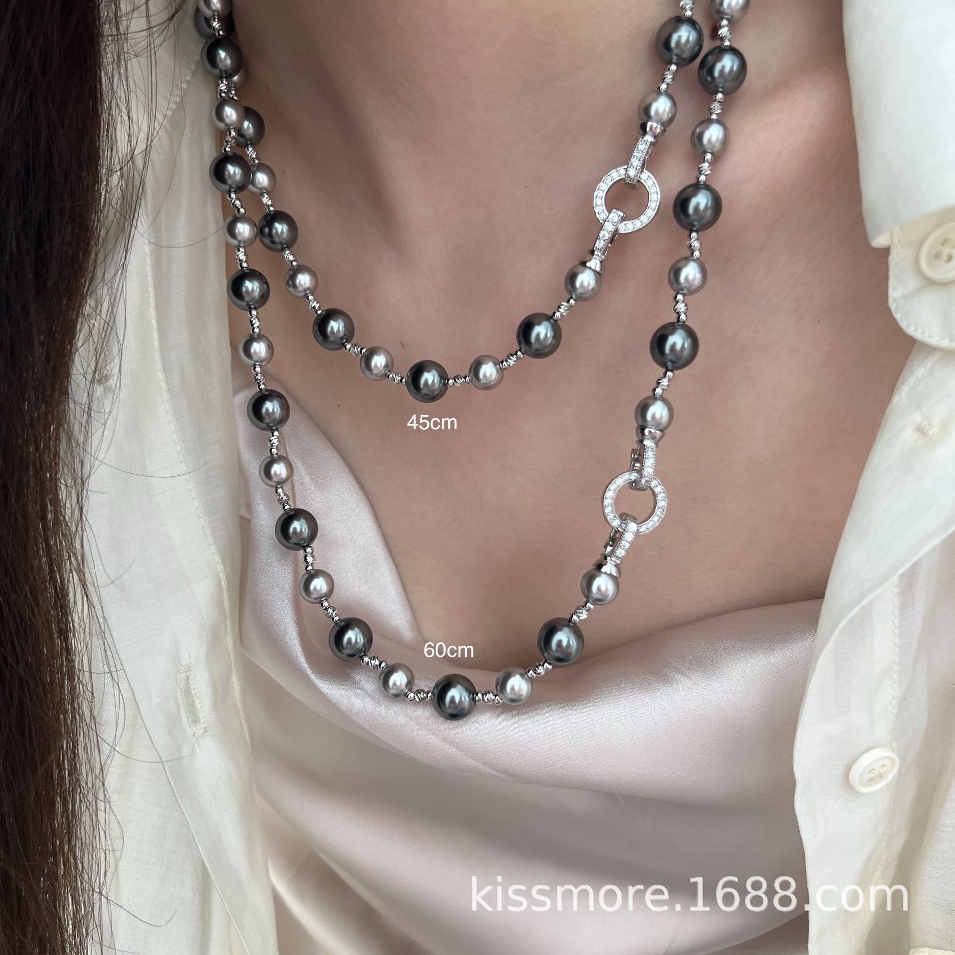 灰色间隔满钻珍珠圆环扣项链12.jpg