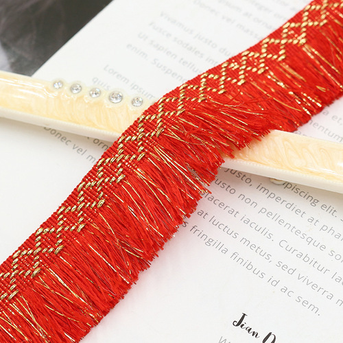 3cm Ethnic Style Bicolor Tassel Rhombus Shaped Fabric Curtain Fringe Ribbon Lace DIY Home Pillow Accessories