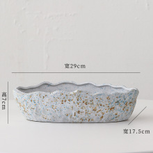 多肉花盆浅口圆形吸水粗陶拼盘拼盆陶瓷简约透气排水口多肉专用