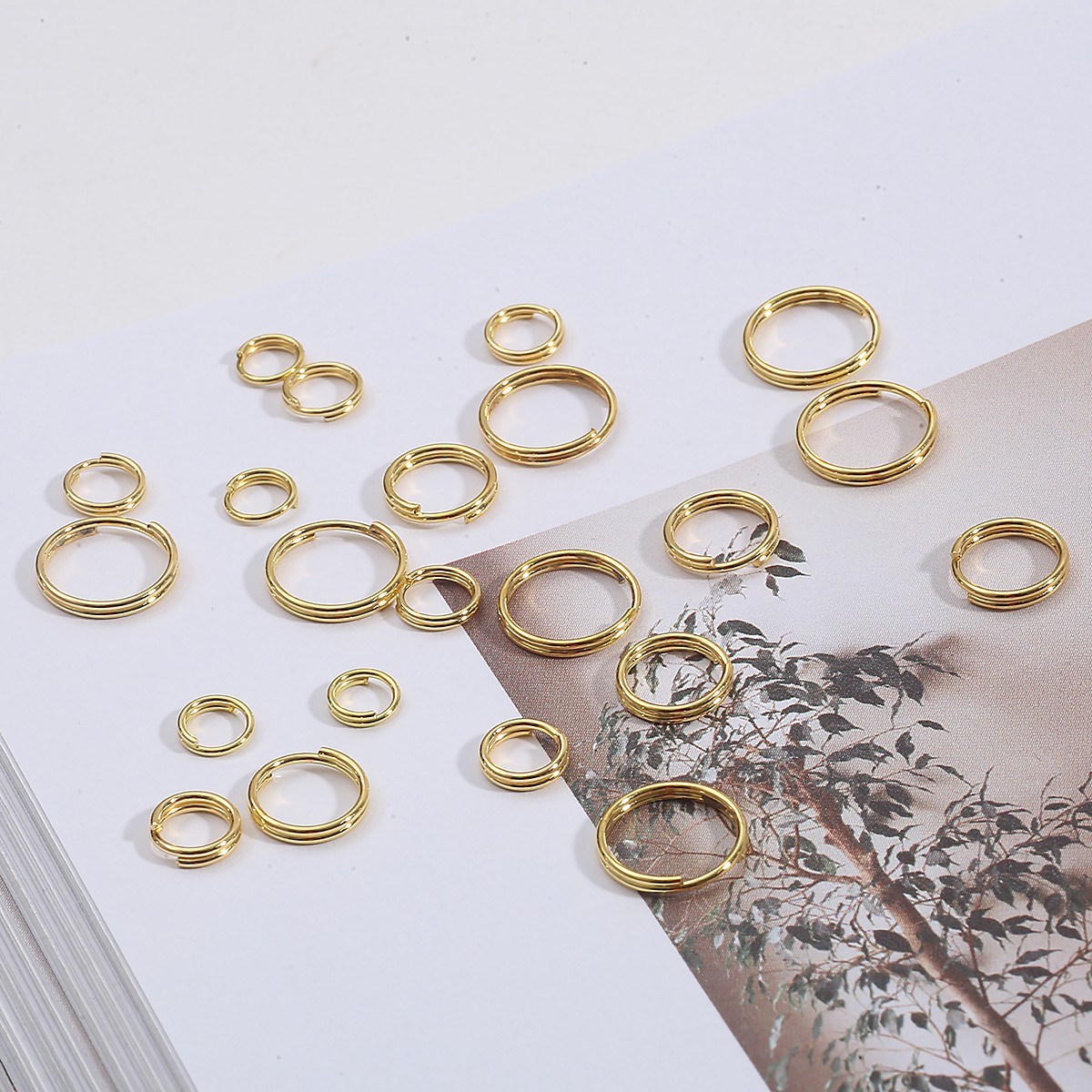 500 anillos de conexión de anillo abierto de doble anillo de hierro bricolaje hecho a mano horquilla llavero accesorios de oreja materiales