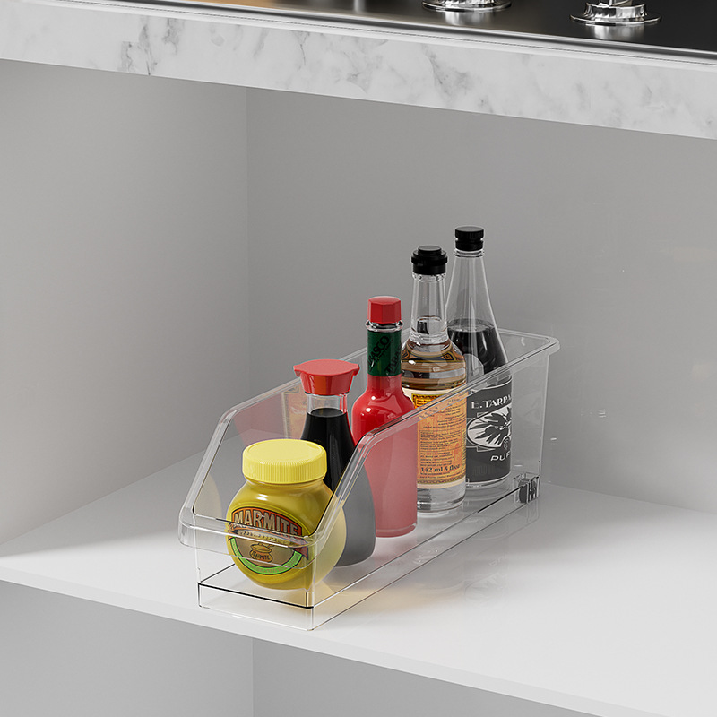 Caja de almacenamiento de gabinete con poleas caja de almacenamiento de condimentos de cocina caja de almacenamiento de artículos diversos caja de almacenamiento de refrigeración doméstica