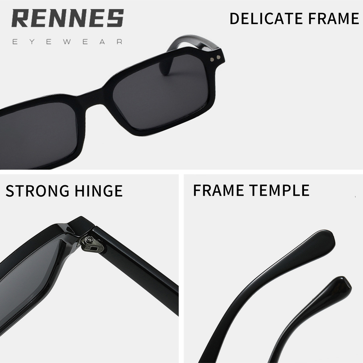 2025 nueva versión coreana de gafas de sol de moda rectangulares con montura pequeña, gafas de sol para viajar, gafas ligeras para hombres y mujeres