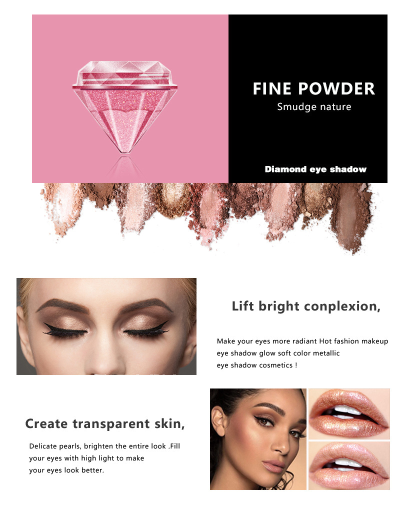 Langmanni 6-color Diamond Pearlescent Liquid Eyeshadow, shining and dazzling eyeshadow liquid Eyeshadow cream in stock undefined
