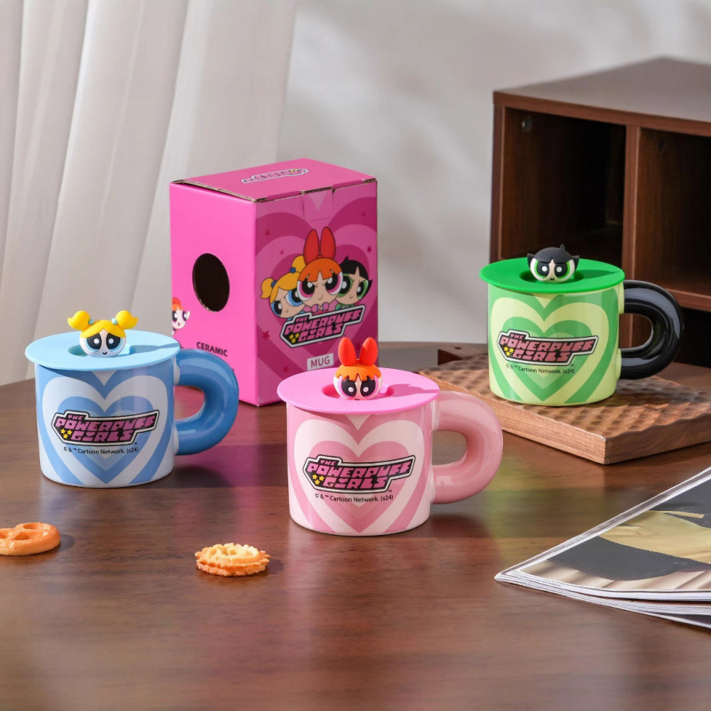 Flight Girl Cop Copper genuino taza de cerámica de dibujos animados con taza de agua casera encantadora taza de enjuague creativo al por mayor