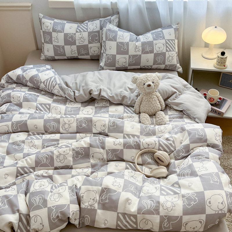 Todo el algodón otoño invierno doble hilo espesado cuatro piezas Xinjiang colcha de algodón de lana larga una cama de algodón puro cuatro piezas