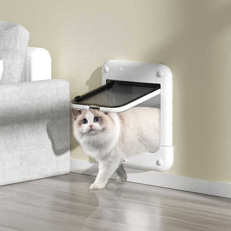 British Catmate Cat Door Free Entry and Exit Pet Door Cat Window Door Anti-Scratch Silent Balcony Two-Way