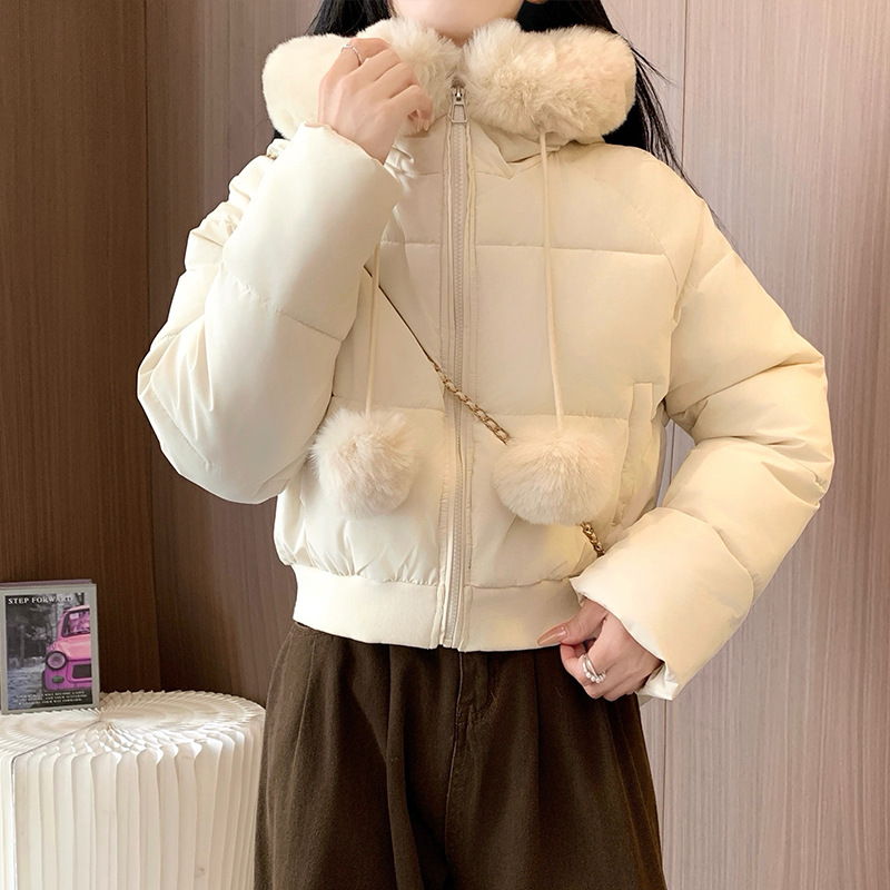 2025 invierno nuevo abrigo de algodón de pluma de mujer corto pequeño abrigo de algodón grueso abrigo de moda cálido y chaqueta de algodón image 2