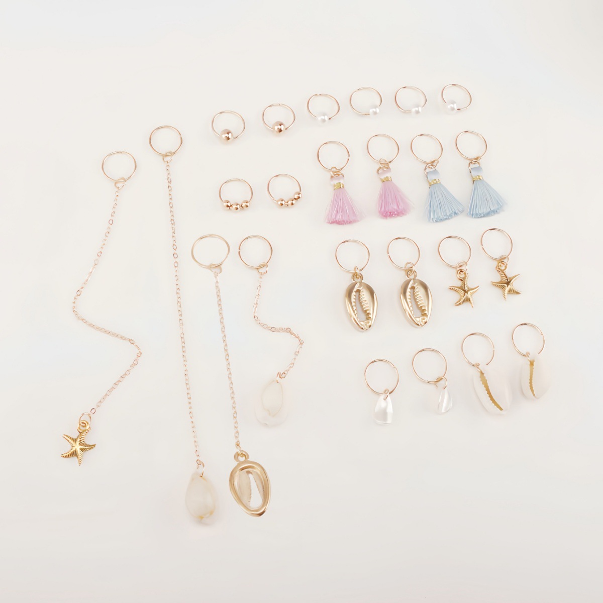 Cadena anillo para el cabello colgante acrílico estilo caliente transfronterizo personalidad anillo para el cabello trenzado trenzado sucio anillo para el cabello con hebilla combinación de accesorios para el cabello de mariposa