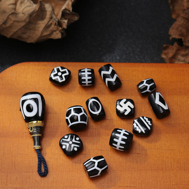 Small Year West Asia Tianzhu Double Tiger Teeth Tianzhu Straight Cut Barrel Beads Wen Play Bracelet DIY Accessories Beads Top Beads Waist Beads