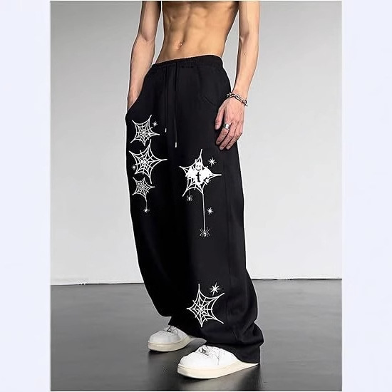 2024 Spring and Autumn New Men's and Women's Casual Sports Spider King Printed Sweatpants Straight Leg Pants Multi-color Pants