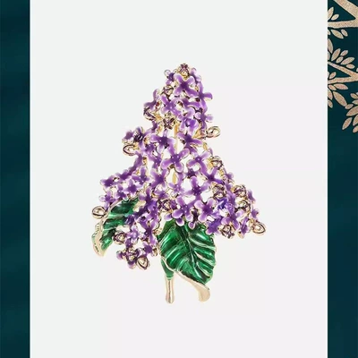 Purple Lilac Brooch High-end Female Temperament Enamel Color Corsage Niche High-end Sense Anti-running Light Pin Accessories (Yaxa sancaqları) - purple-lilac