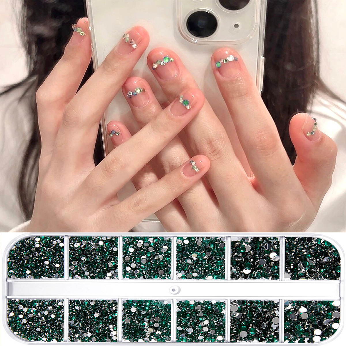 Joyas de manicura 12 ga acrílico transfronterizo conjunto explosivo AB mezcla taladro plano taladro de manicura de color al por mayor