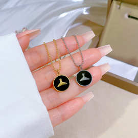 【通体钛钢】人鱼尾巴极简风炉内真金项链女ins网红锁骨链配饰