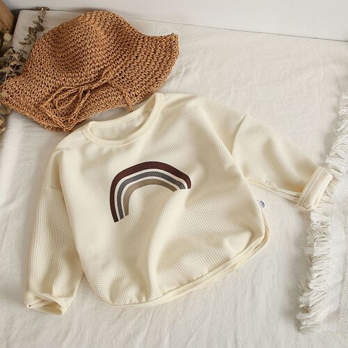 Children's Sweatshirt  Autumn New Boys and Girls Checked Long Sleeve Top Baby Korean Style Round Neck Hoodie