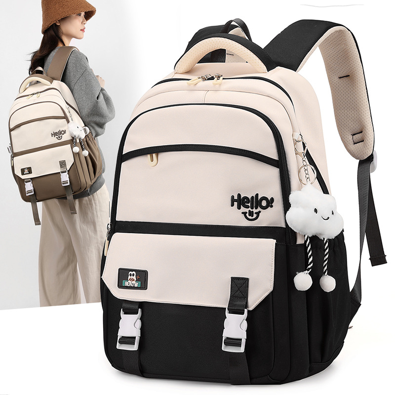 Mochila de estudiante, escuela secundaria, escuela primaria, nueva mochila casual para mujer, bolsa de viaje al aire libre coreana, simple y de gran capacidad