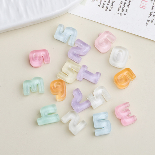 Cartoon DIY resin accessories, decorations, mini letters, cream glue hair clips, phone cases, shoe buckles, keychains, pendants
