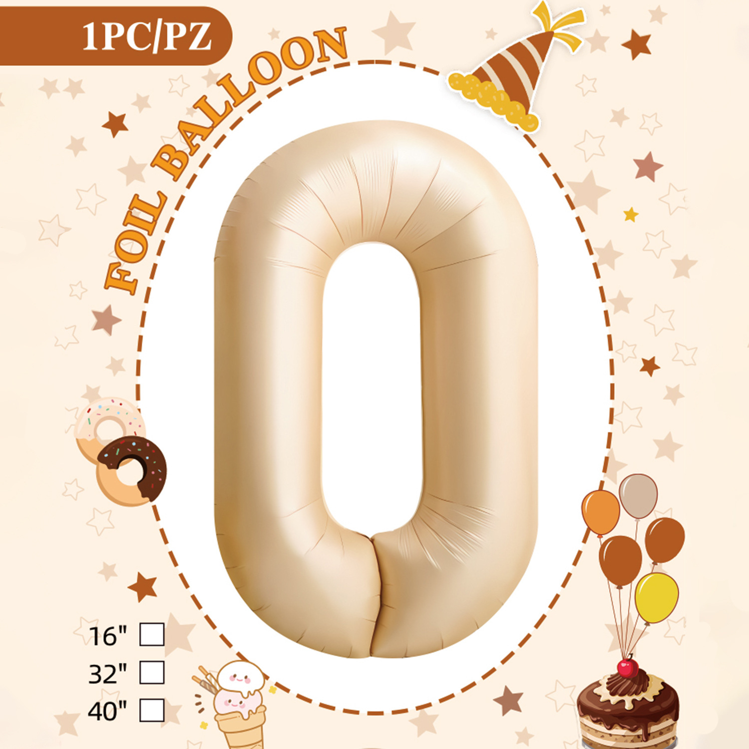 Embalaje de tarjeta de papel independiente digital de cumpleaños impreso en blanco de 32 pulgadas, decoración de fiesta de la versión estadounidense, película de aluminio, decoración de globos de papel de aluminio