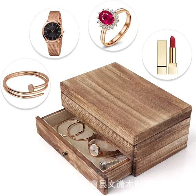 Double-layer storage system from natural wood
