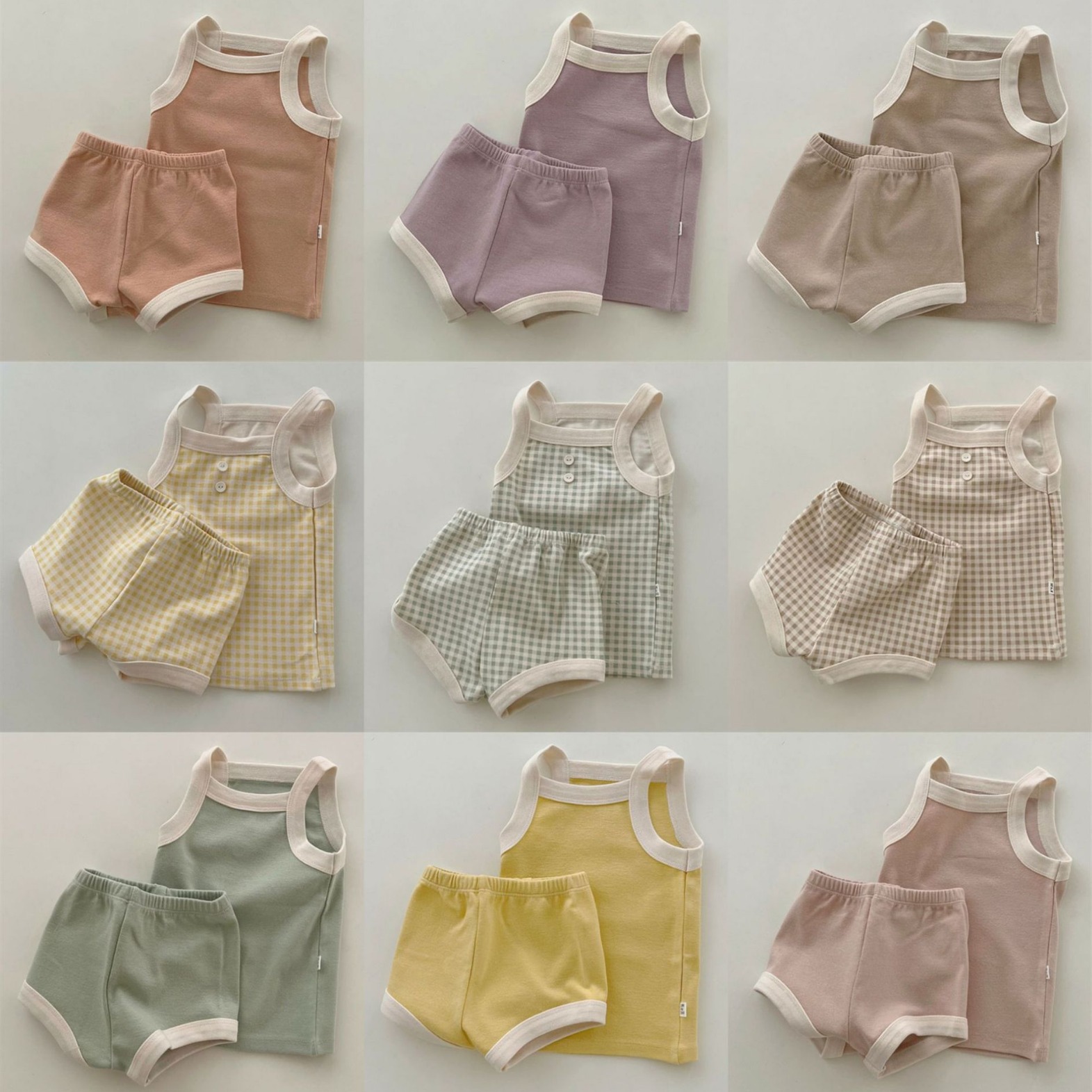 Summer baby suit cute cotton baby camisole cool vest top fart pants Korean style comfortable homewear