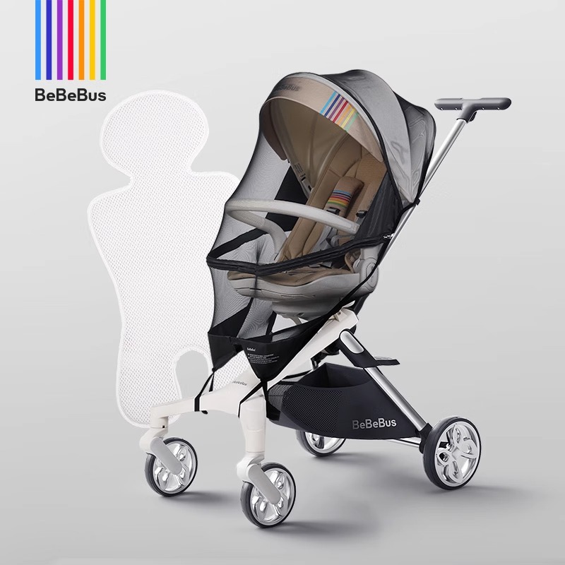 샴페인 골드 + 모기장 매트 (나비 등받이, 360°회전)