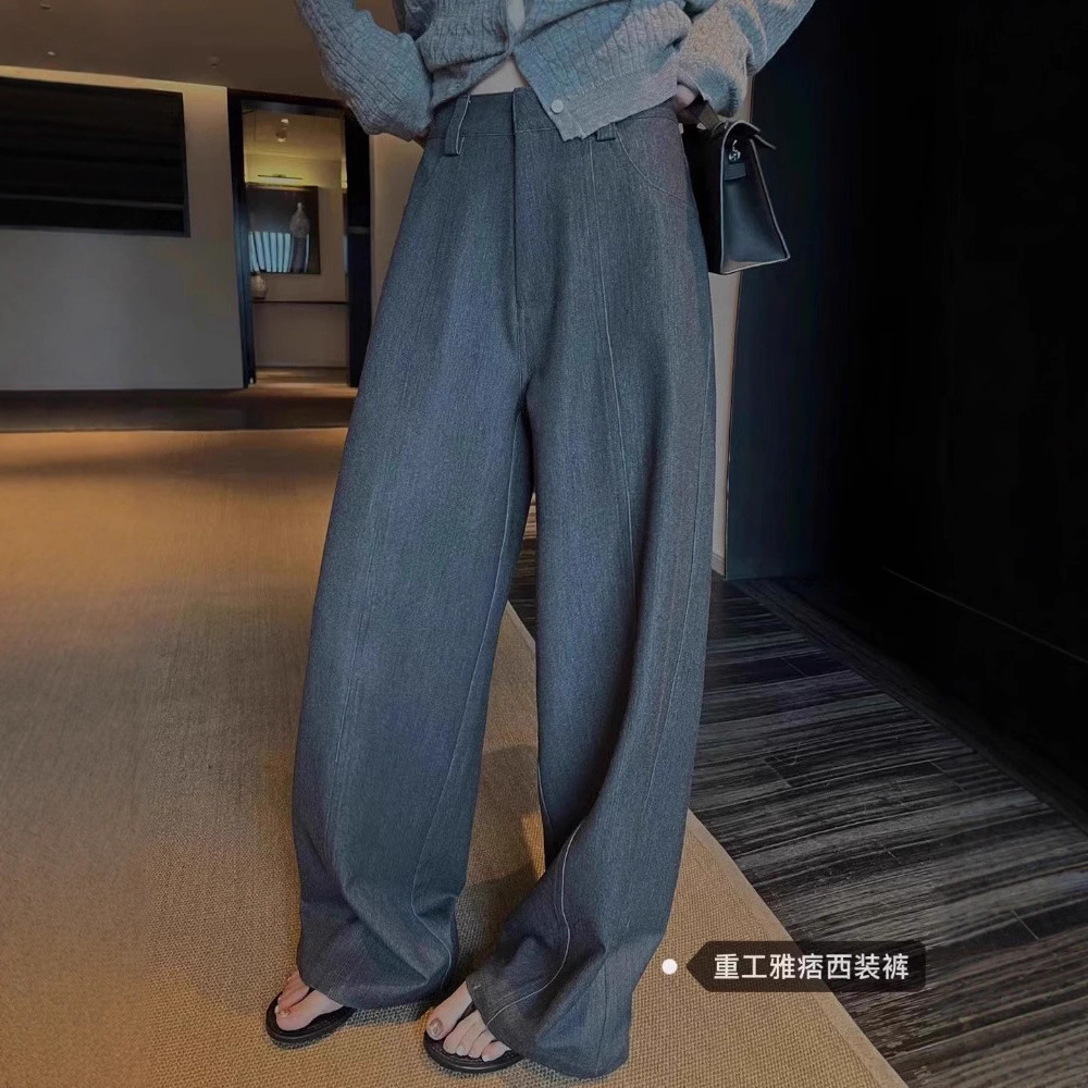 New Heavy-Duty Stylish High-Waisted Slimming Versatile Wide-Leg Casual Pants for Women