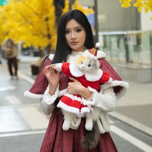 Regalo de Navidad de gato artificial de Navidad