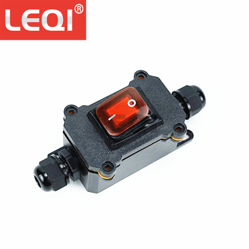 大功率线上中途防水船型开关ip68接线盒六脚三挡电器船用