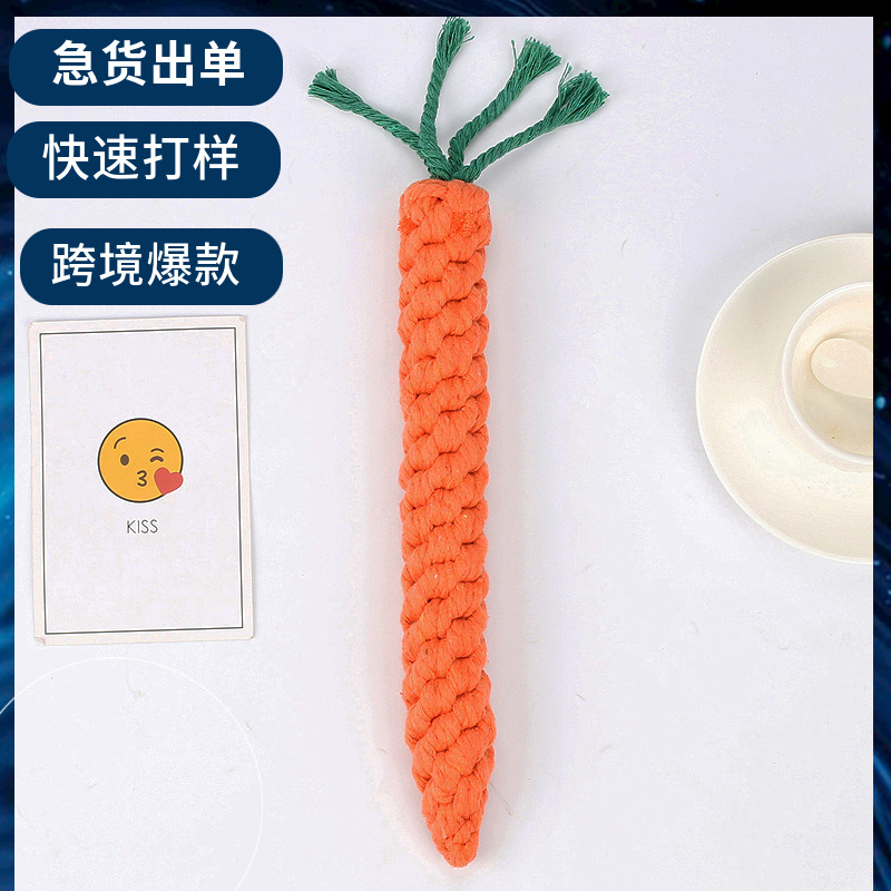 Amazon nuevo gran zanahoria cuerda de algodón nudo de Mascota de juguete de perro mediano y grande suministros de juguete al por mayor