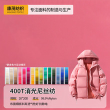 400T消光尼丝纺羽绒服面料压光棉服时装布料尼龙平纹面料厂家