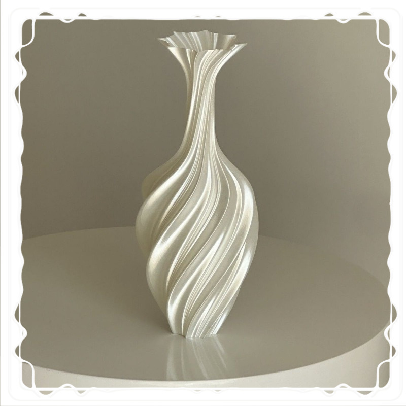 3D Printed Vase New Style Art Vase Twisted Retro Dried Flower Ornament Nordic Simple Ins Light Luxury Decoration