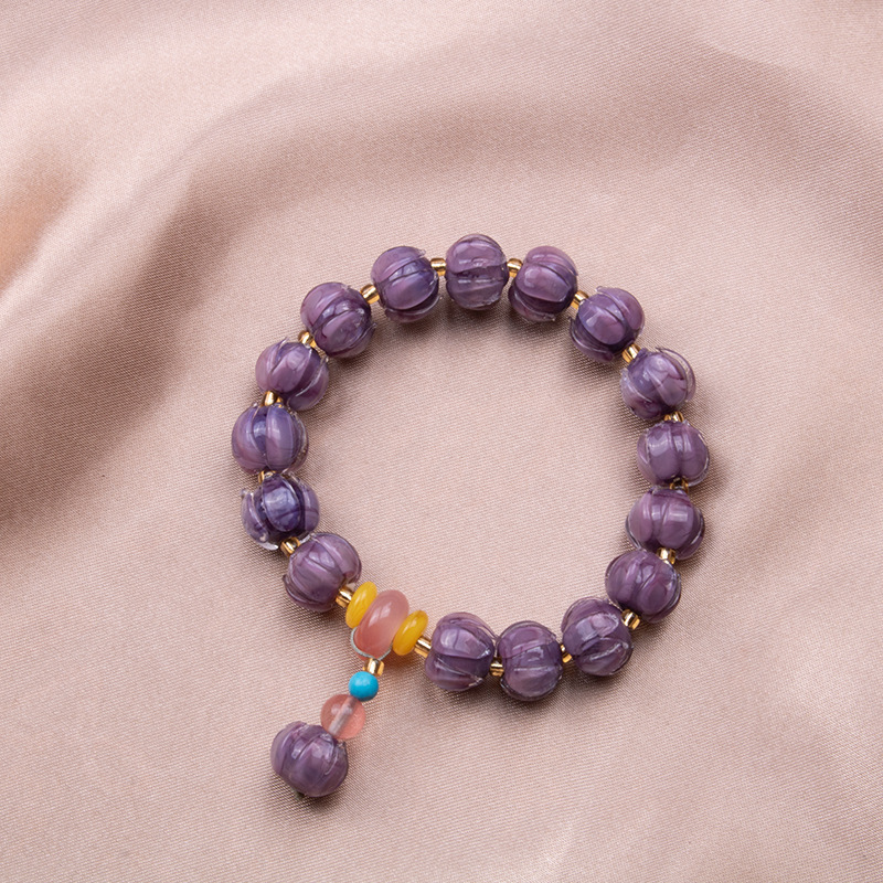 El año del dragón nueve templos de fuego púrpura con la misma pulsera de loto púrpura crepúsculo despierta león brazalete jugar joyerías al por mayor león campana