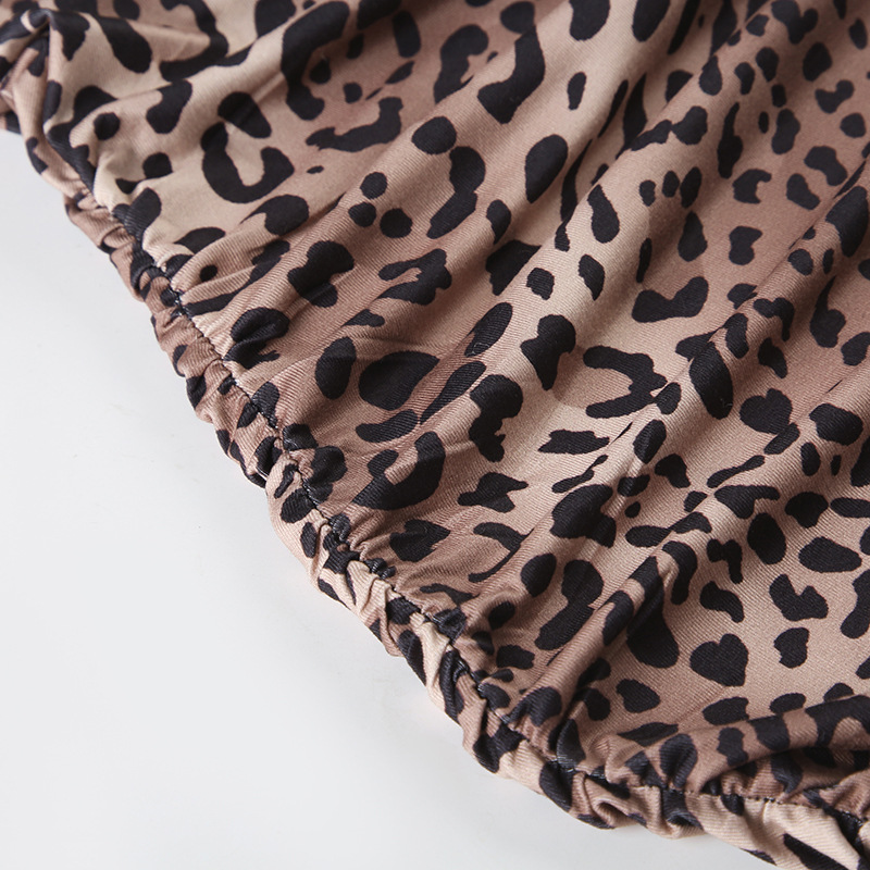 Summer Women Leopard Print Tube Top Dress Street Sexy Sexy Waist Trimming Package Hip A line Vacation Dress