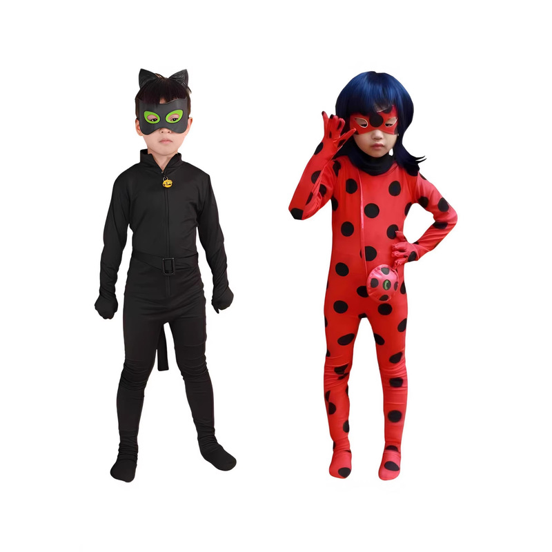 Ladybug Ladybug Girl Cosplay Costume Black Cat Noelle Ladybug Miracle Girl One-Piece Tight-Fitting Outfit Set Ladybug Ladybug Girl Cosplay Costume Black Cat Noelle Ladybug Miracle Girl One-Piece Tight-Fitting Outfit Set