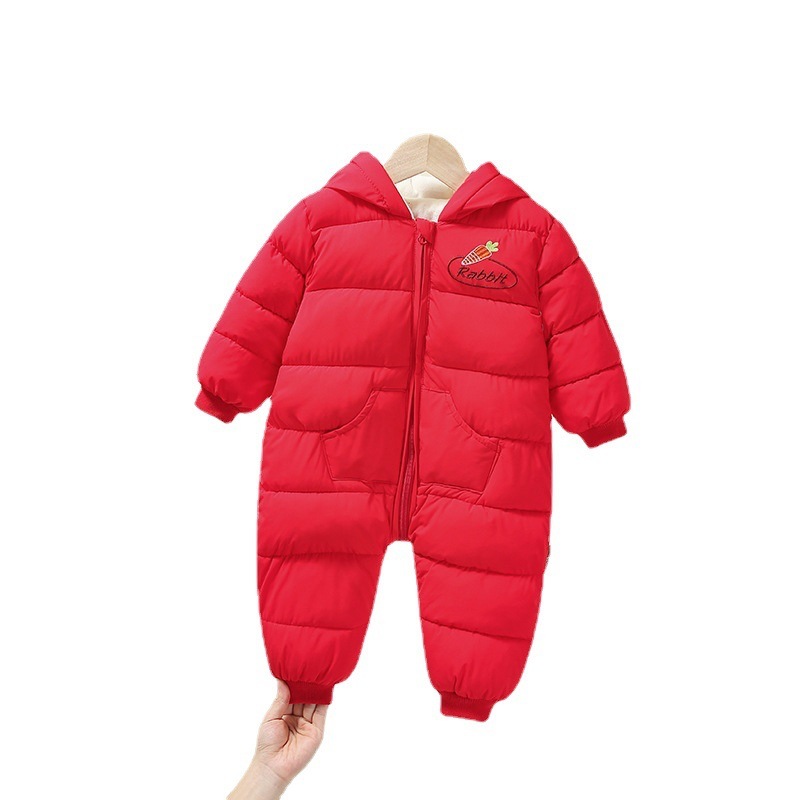 Bebé mameluco de una pieza Outwear otoño e invierno Bebé abajo algodón mameluco recién nacido edredón forrado de lana engrosada saco de dormir
