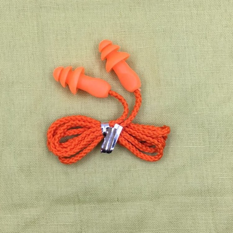 Оранжевые беруши с веревкой