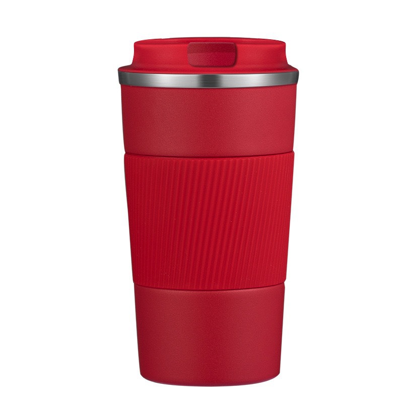 Moda de automóvil de tres generaciones taza de café 304 taza de acero inoxidable portátil antideslizante cubierta de silicona taza de mano