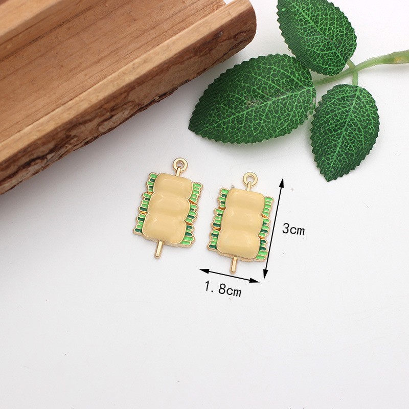 Simple Style, Classic Style Style 10 PCS/Package Alloy Color Block Food Pendant DIY Jewelry Accessories Bracelets Necklace